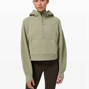 Lululemon Scuba 1/2 zip Hoodie Green Rosemary